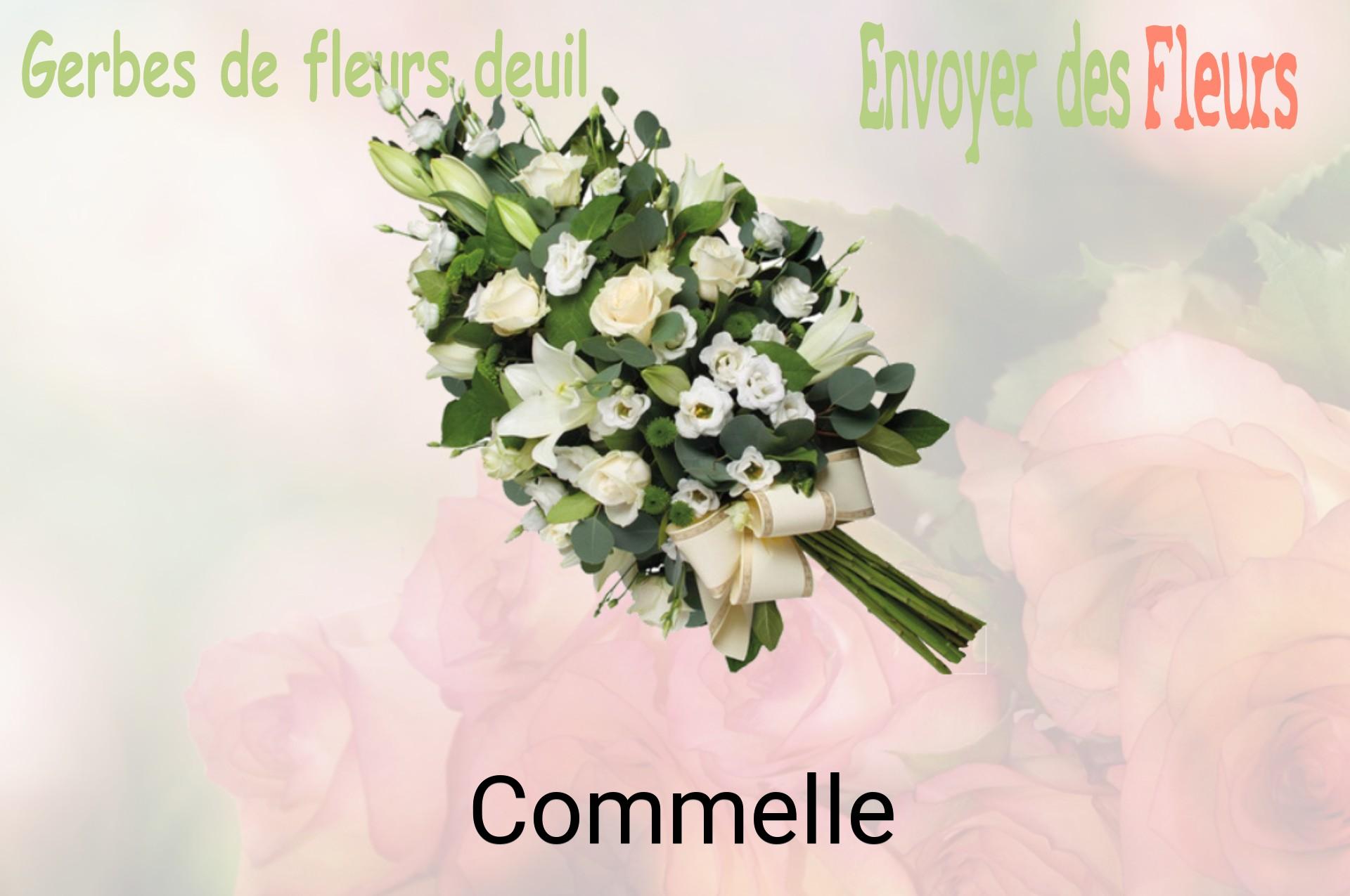 Gerbe de fleurs de deuil livrée à Commelle